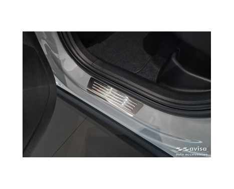 Stainless steel door sill moldings suitable for Volvo EX30 2023- - 'Lines' - 4-piece, Image 4
