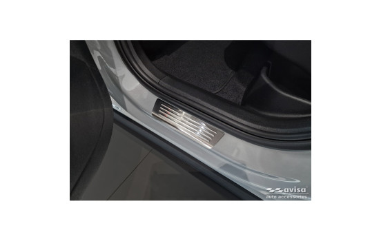 Stainless steel door sill moldings suitable for Volvo EX30 2023- - 'Lines' - 4-piece, Image 4