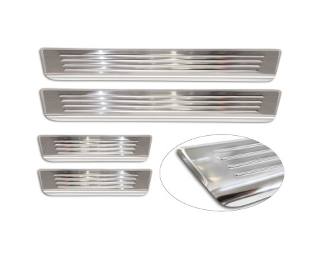 Stainless steel door sill moldings suitable for Volvo EX30 2023- - 'Lines' - 4-piece, Image 5
