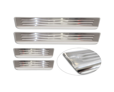 Stainless steel door sill moldings suitable for Volvo S60 III & V60 II 2018- - 'Lines' - 4-piece, Image 5