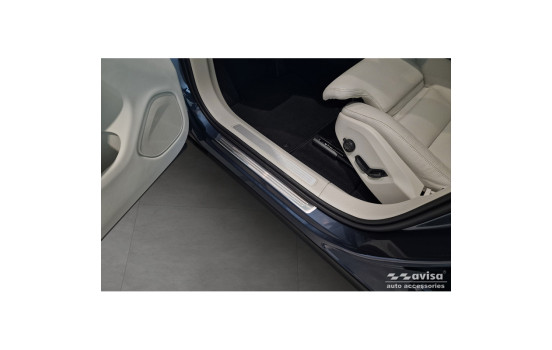 Stainless steel door sill moldings suitable for Volvo XC60 II 2017-2021 & FL 2021- incl. R-Design - 'Lines' 