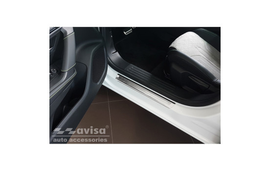 Stainless steel door sills suitable for Peugeot 2008 II 2020- 'Lines' - 4-piece