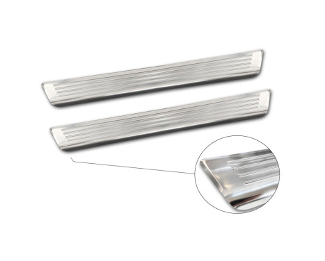 Stainless steel door sills suitable for Volkswagen Caddy V 2020- - 'Lines' - 2-piece, Image 4