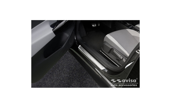 Stainless steel door sills suitable for Volkswagen ID.3 2020- - 'Lines' - 4-piece