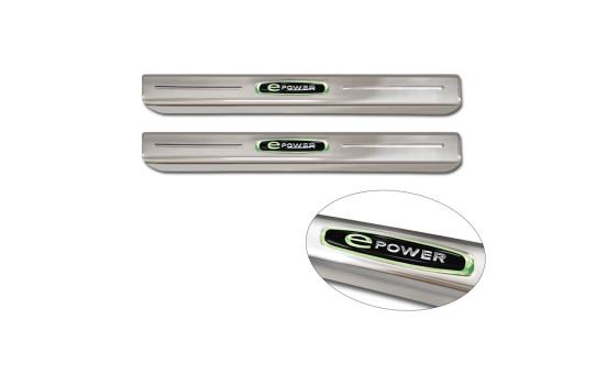 Stainless steel door sills suitable for Volkswagen ID.Buzz 2022 - 'E-Power' - 2-piece, Image 4
