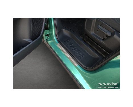 Stainless steel door sills suitable for Volkswagen ID.Buzz 2022 - - 'Lines' - 2-piece