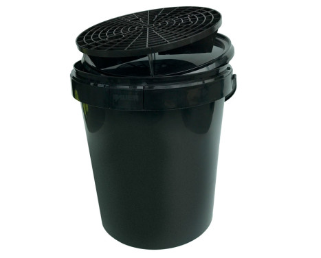 Car wash bucket 15L Black + Lid + Grid