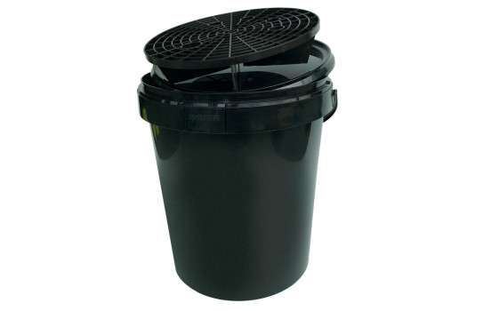 Car wash bucket 15L Black + Lid + Grid