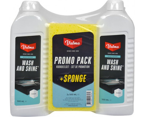 Valma 2x500ml Wash and Shine with sponge