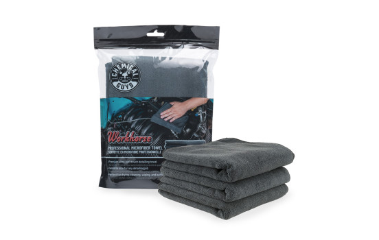 Chemical Guys Workhorse Professional Grade Microfiber Towel (Rubber/Plastic/Vinyl) - Black 16x16'' (