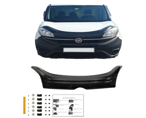 Oneway Bonnet protector (stone chip cover) Fiat Doblo 2nd Gen. Facelift 2015-2020 - Glossy Black, Image 2