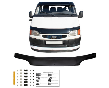 Oneway Bonnet protector (stone chip cover) fits Ford Transit MK5 1993-2002 - Glossy black, Image 4