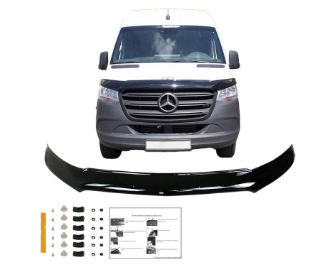 Oneway Bonnet protector (stone chip cover) Mercedes Sprinter W907 2018- - Glossy black, Image 4