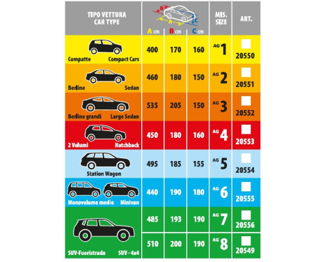 Hail protection cover Car M - L 160x180x450cm, Image 3