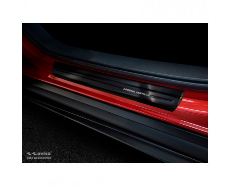 Black Stainless Steel Door Sill Mazda CX-30 2019-Â - Brushed Steel 'Special Edition'Â 4-piece