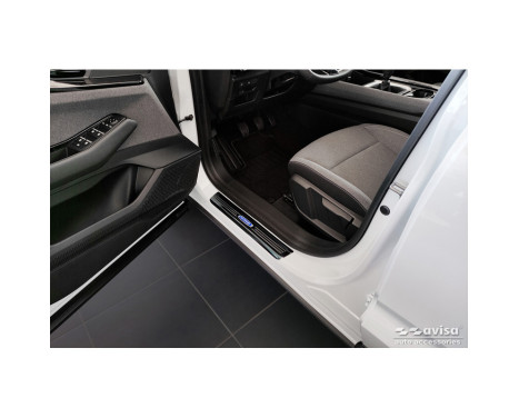 Black Stainless Steel Door Sill Moldings Suitable for Renault Austral (RHN) 2022- 'Hybrid' - 2-piece