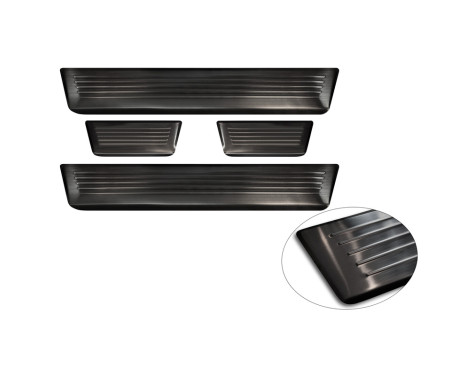 Black stainless steel Door sills suitable for Renault Captur II 2020- 'Lines' - 4-piece, Image 5