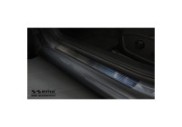 Black stainless steel door sills suitable for Volkswagen Golf VIII HB 2020- Brushed Steel 'Lines' - 4-piece