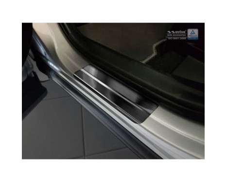 Black stainless steel door sills Toyota C-HR 2016- & RAV4 IV FL 2016-2018 - 'Hybrid' - 4-piece, Image 4