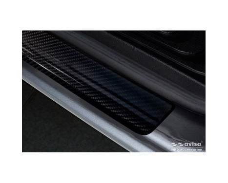 3D Black Carbon Door Sill Moldings suitable for Mercedes Vito & V-Class 2014-2019 & Facelift 2019- 2-part