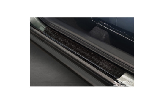 Aluminum Door Sill Moldings 'Riffled Plate' suitable for Toyota Aygo X 2022- - 4-piece - Black