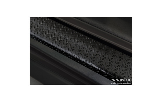 Aluminum Door Sill Moldings 'Riffled Plate' suitable for Toyota Aygo X 2022- - 4-piece - Black, Image 3