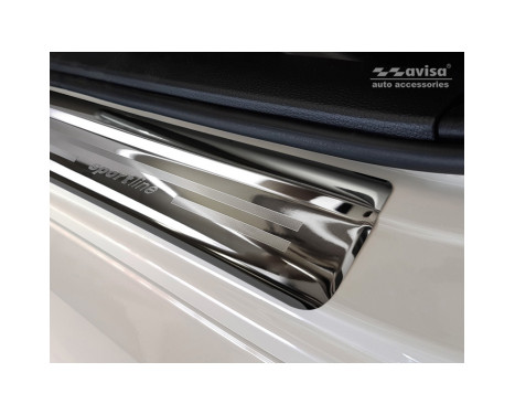 Black glossy stainless steel Door sills suitable for Honda Civic X HB 5-door 2017- 'Sportline' - 4-piece, Image 4