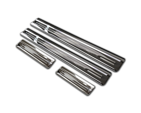 Black glossy stainless steel Door sills suitable for Honda Civic X HB 5-door 2017- 'Sportline' - 4-piece, Image 5