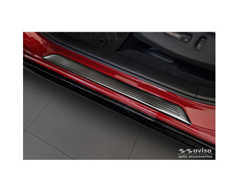 Black Stainless Steel Door Sill Moldings Fits Honda ZR-V (RZ4) 2023- - 'Lines' - 4-piece, Image 3