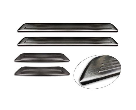 Black Stainless Steel Door Sill Moldings Fits Honda ZR-V (RZ4) 2023- - 'Lines' - 4-piece, Image 5