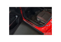 Black stainless steel door sill moldings suitable for Fiat 600(e) (365_) 2023- - 'Lines' - 4-piece