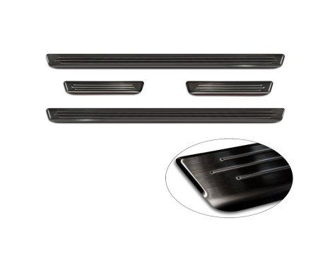 Black stainless steel door sill moldings suitable for Fiat 600(e) (365_) 2023- - 'Lines' - 4-piece, Image 5