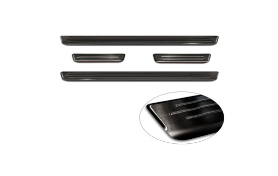 Black stainless steel door sill moldings suitable for Fiat 600(e) (365_) 2023- - 'Lines' - 4-piece, Image 5