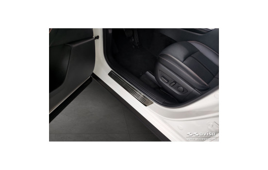 Black Stainless Steel Door Sill Moldings Suitable for Mazda CX-60 (KH_) 2022- - 'Lines' - 4-piece