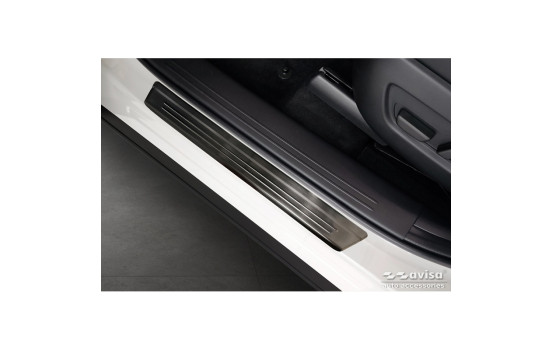 Black Stainless Steel Door Sill Moldings Suitable for Mazda CX-60 (KH_) 2022- - 'Lines' - 4-piece, Image 2