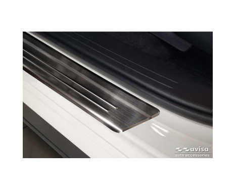 Black Stainless Steel Door Sill Moldings Suitable for Mazda CX-60 (KH_) 2022- - 'Lines' - 4-piece, Image 3