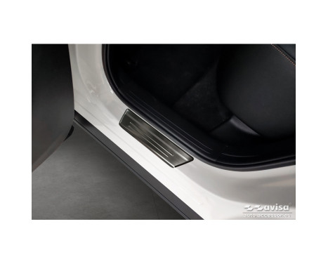 Black Stainless Steel Door Sill Moldings Suitable for Mazda CX-60 (KH_) 2022- - 'Lines' - 4-piece, Image 4
