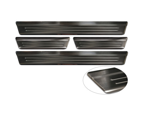 Black Stainless Steel Door Sill Moldings Suitable for Mazda CX-60 (KH_) 2022- - 'Lines' - 4-piece, Image 5