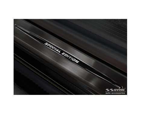 Black stainless steel door sill moldings suitable for Renault Megane E-Tech 2022- - 'Special Edition' - 4-piece, Image 3