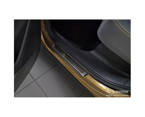 Black stainless steel door sill moldings suitable for Skoda Kodiaq II (PS7) 2024- 'Lines' - 4-piece, Image 3