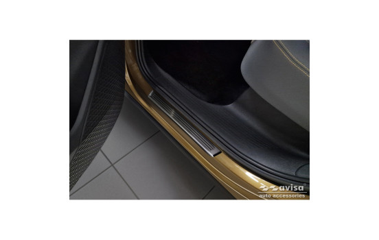 Black stainless steel door sill moldings suitable for Skoda Kodiaq II (PS7) 2024- 'Lines' - 4-piece, Image 3
