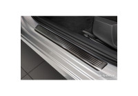 Black stainless steel door sill moldings suitable for Skoda Octavia IV Sedan/Kombi 2020- 'Lines' - 4-piece