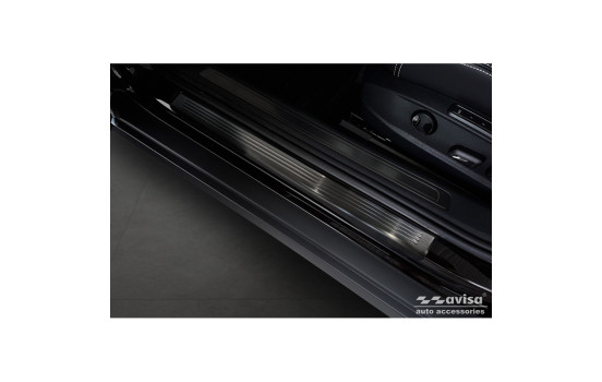 Black Stainless Steel Door Sill Moldings Suitable for Volkswagen Passat 3G Sedan/Variant 2014-2023 - 'Lines' - 4, Image 2