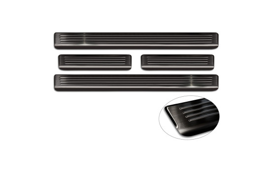 Black Stainless Steel Door Sill Moldings Suitable for Volkswagen Passat 3G Sedan/Variant 2014-2023 - 'Lines' - 4, Image 5