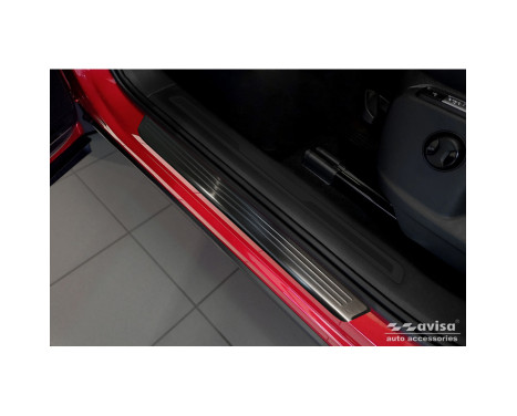 Black stainless steel door sill moldings suitable for Volkswagen Tiguan II 2016-2020 & FL 2020- incl. Allspace 2017-, Image 2