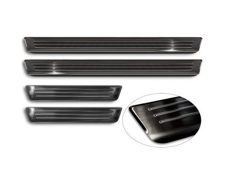 Black stainless steel door sill moldings suitable for Volkswagen Tiguan II 2016-2020 & FL 2020- incl. Allspace 2017-, Image 5