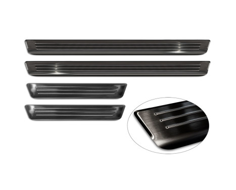 Black stainless steel door sill moldings suitable for Volkswagen Tiguan III (CT1) 2024- - 'Lines' - 4-piece, Image 5