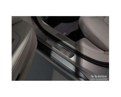 Black Stainless Steel Door Sill Moldings Suitable for Volvo V90 & V90 Cross Country 2016- - 'Lines' - 4-piec, Image 4