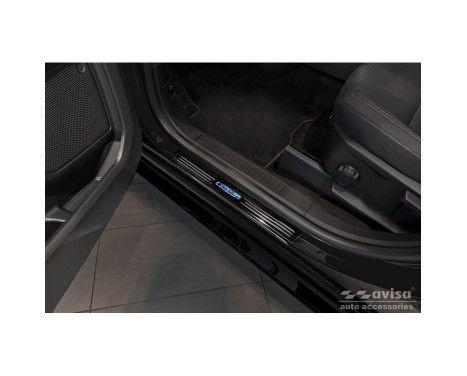 Black Stainless Steel Door Sill suitable for Ford Kuga III 2019- 'Hybrid' - 4-piece, Image 2