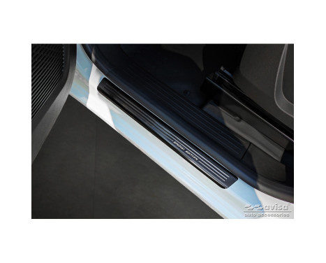 Black stainless steel door sill suitable for Renault Kangoo III Furgon 2021- - 'Special Edition' - 4-piece